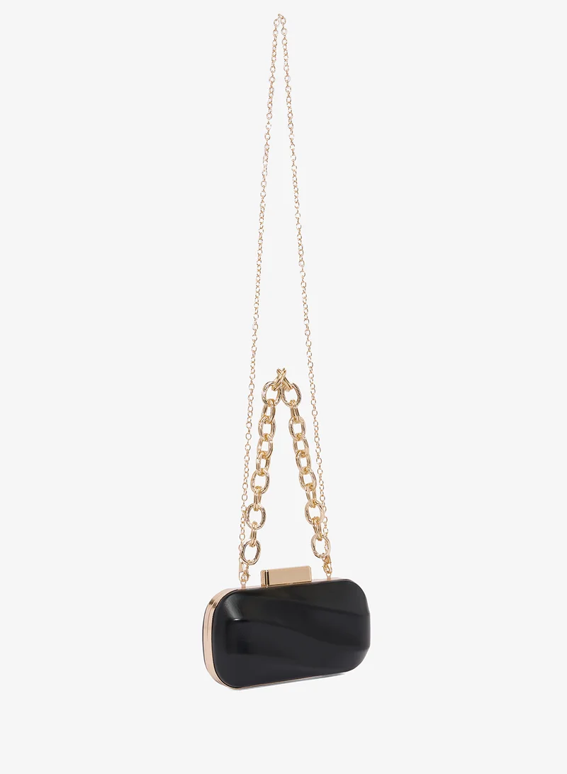 خزانة Metallic Statement Bag With Thick Chain